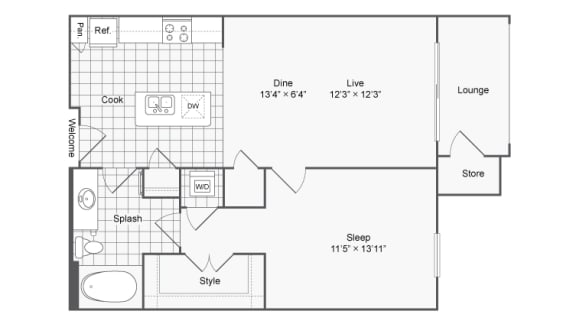 A2 Floor Plan at The Brookhaven Collection, Georgia