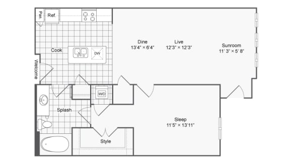 A2-1 Floor Plan at The Brookhaven Collection, Georgia, 30329