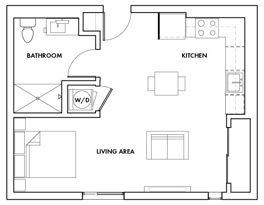 STUDIOG-711F Floor Plan at Fedora Bliss LLC, Woodland Hills, California