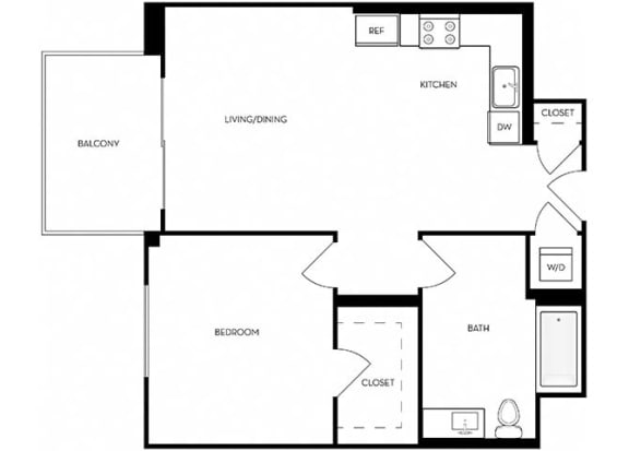 A5 Floor Plan at Mariposa on 3rd, Los Angeles, 90004