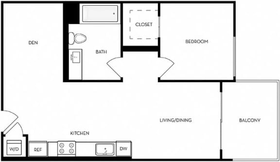 Floor Plan  A6 Floor Plan at Mariposa on 3rd, Los Angeles, California