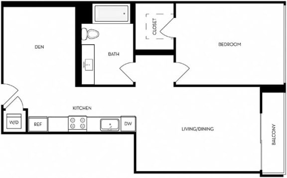 Floor Plan  A7 Floor Plan at Mariposa on 3rd, Los Angeles