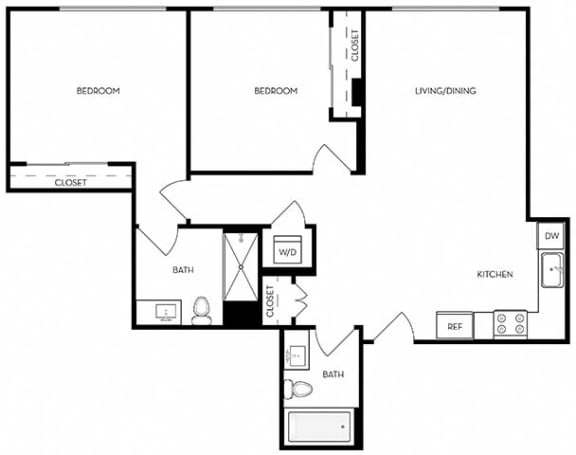 Floor Plan  B2 Floor Plan at Mariposa on 3rd, Los Angeles, CA