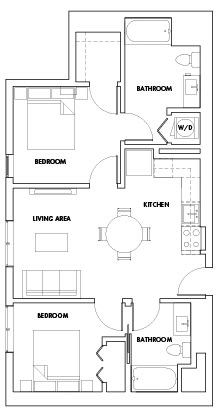 2BEDA-309T Floor Plan at Fedora Bliss LLC, Woodland Hills, 91367