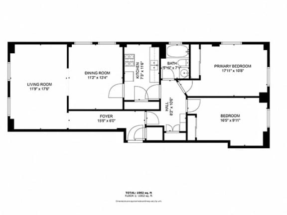 a floor plan of a home with bedrooms and baths