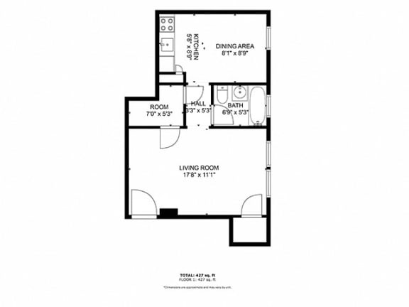 a floor plan of a house with a garage and a bedroom