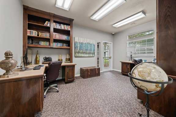 Work Desk And Book Shelf at Crowne Chase Apartment Homes, Overland Park, KS, 66210