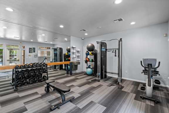 Modern Fitness Center at Crowne Chase Apartment Homes, Overland Park