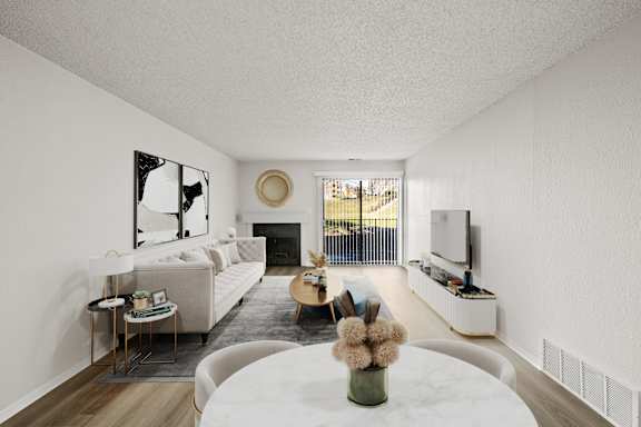 Spacious Living Room at Cloverset Active Adult Apartments, Kansas City, MO