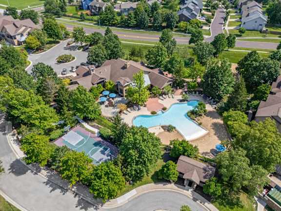 Bird's eye view of the community at Stonepost Ranch Apartments, Overland Park, KS