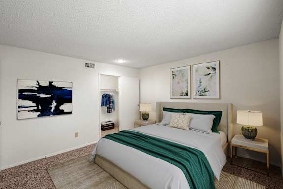 A primary bedroom with a large walk-in closet.