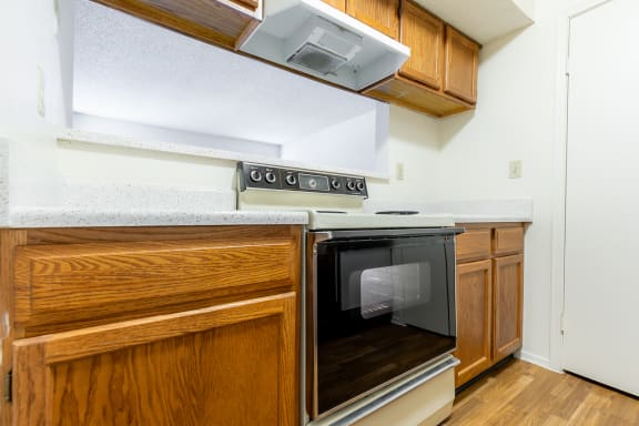Kitchen counter tops and cabinets 3 at Coventry Oaks Apartments, Kansas