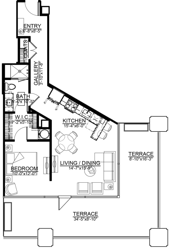 1 bed 1 bath J at Sky On Main Apartments, Missouri City, MO