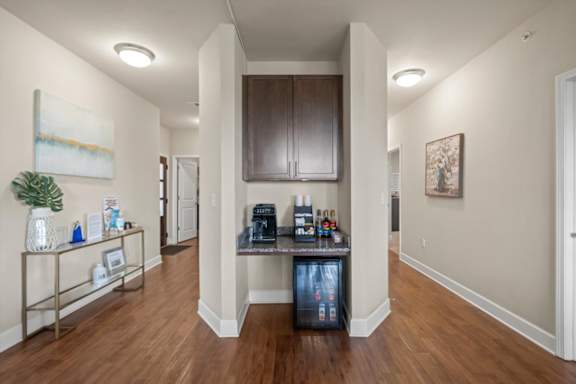 Coffee machine at The Residences at Bluhawk Apartments, Kansas