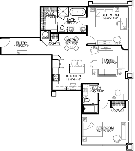 2 bed 2 bath E at Sky On Main Apartments, Missouri City, MO