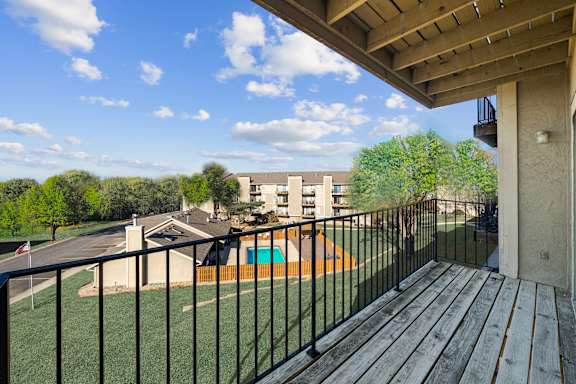 Balcony at Cloverset Active Adult Apartments, Kansas City, Missouri