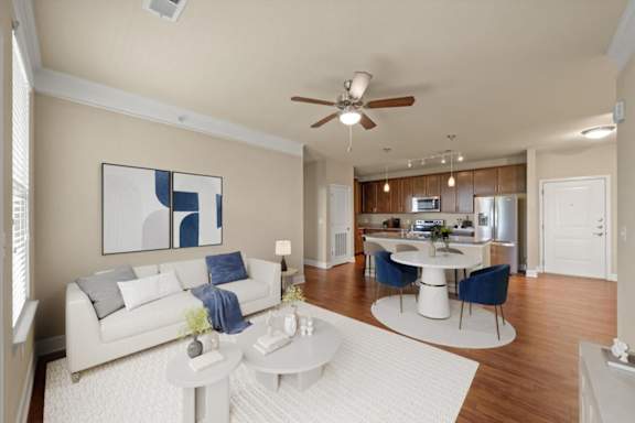 Living room and Dining room at The Residences at Bluhawk Apartments, Kansas, 66085