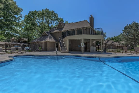 Front Pool View at Waterford Place Apartments & Townhomes, Kansas