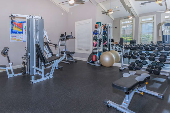 Fitness Center With Modern Equipment at Somerset Oaks, Olathe, KS