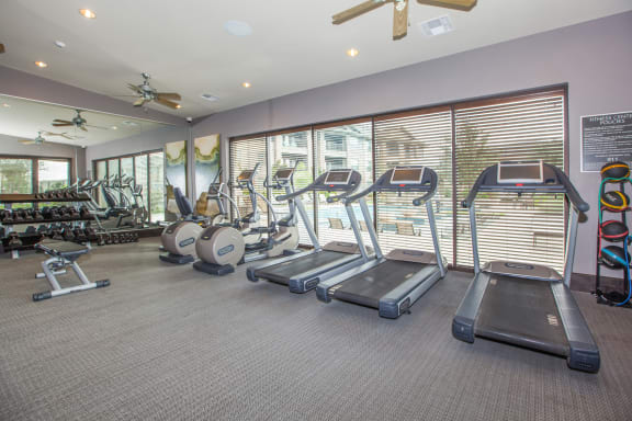 modern fitness center at Ovation at Lewisville Apartments, Texas , 75067