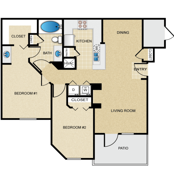 2 bedroom, 1 bathroom at Wade Crossing Apartment Homes , Texas 75035