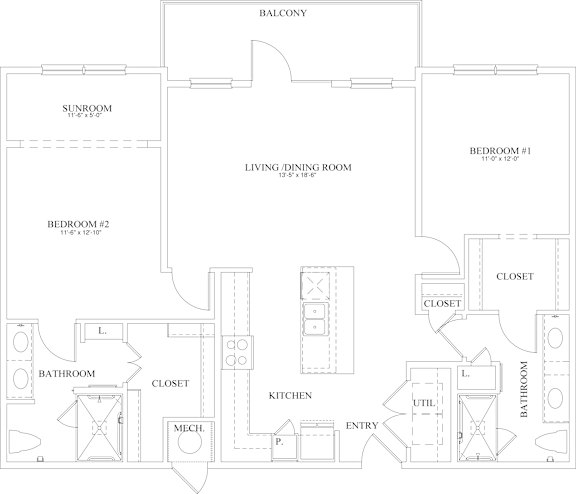 B1 Floor Plan at The Dorset, Kansas City, MO