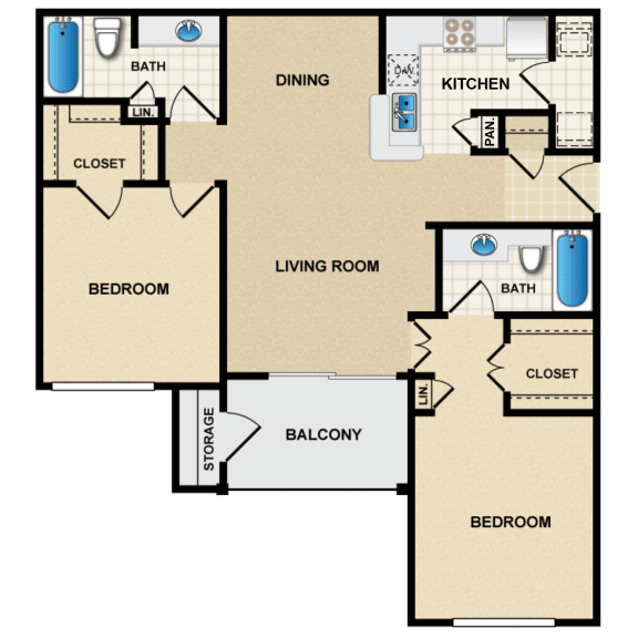 2 bedroom, 2 bathroom at Crescent Apartments , Lenexa, Kansas