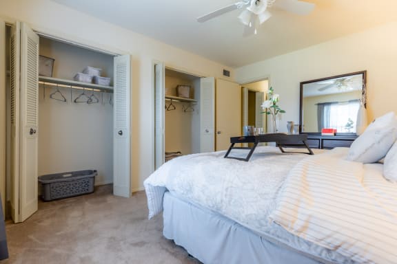 Well Appointed Bedroom at Louisburg Square Apartments & Townhomes, Overland Park, Kansas