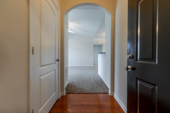 Wooden flooring hallway at Wynnewood Farms Apartments, Overland Park, KS, 66209