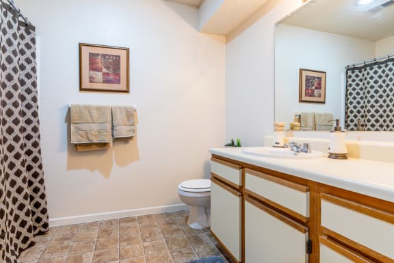 Modern Bathroom at Millcreek Woods Apartments, Olathe, KS