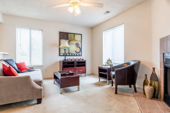 Living Room at Millcreek Woods Apartments, Olathe, 66061