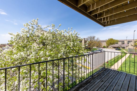 Balcony view at Cloverset Valley Apartments, Missouri, 64114