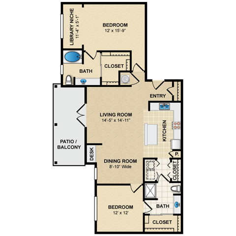 2 bedroom, 2 bathroom at Avignon Apartment Homes, Olathe