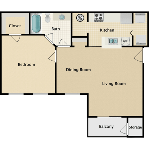 1 bedroom, 1 bathroom at Stonebriar Woods Apartments, Kansas, 66213