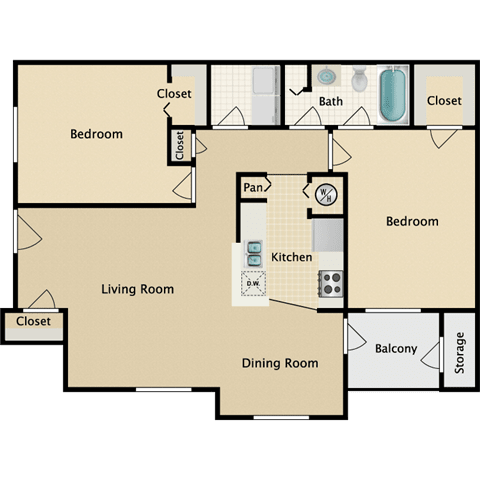 2 bedroom, 1 bathroom at Stonebriar Woods Apartments, Overland Park, 66213