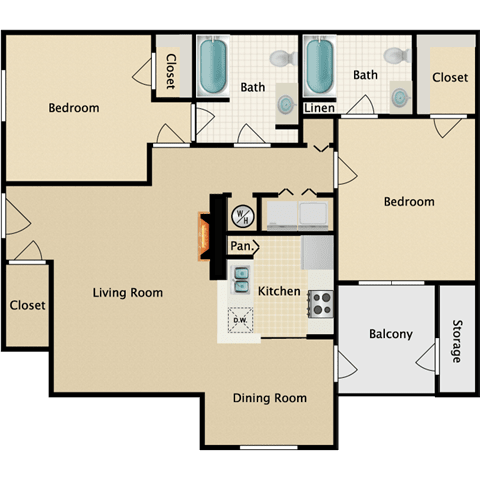 2 bedroom, 2 bathroom at Stonebriar Woods Apartments, Overland Park, 66213