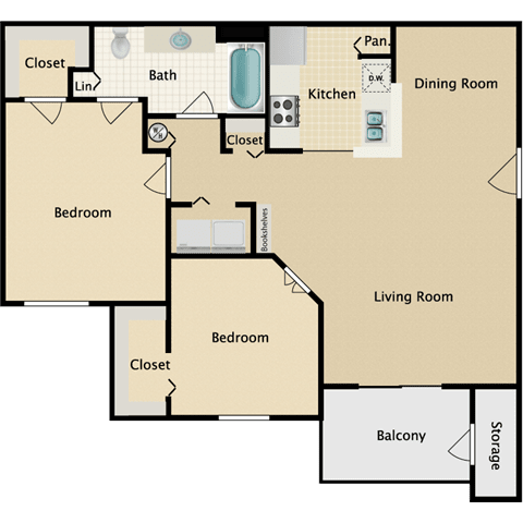 2 bedroom, 1 bathroom at Stonebriar Woods Apartments, Overland Park, KS