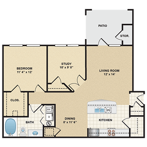 1 bedroom, 1 bathroom  at Stonepost Ranch, Overland Park, KS, 66221