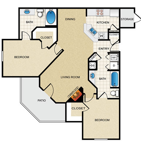 2 bedroom, 2 bathroom A at Wade Crossing Apartment Homes , Frisco, Texas,TX