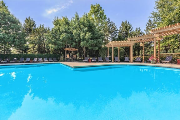 Extensive Resort Inspired Pool Deck at Crowne Chase Apartment Homes, Overland Park, KS