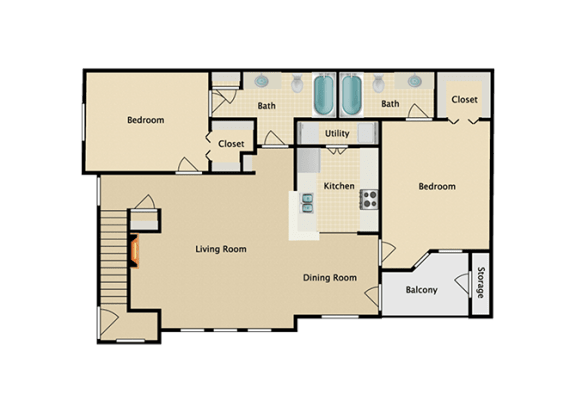 2 bedroom, 2 bathroom at Stonebriar Apartments, Kansas