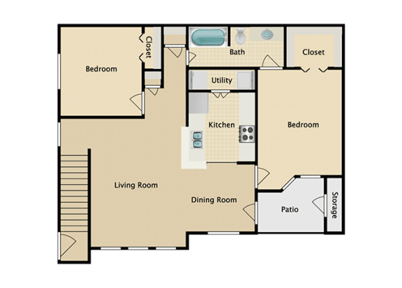 2 bedroom, 1 bathroomat Stonebriar Apartments, Kansas, 66213