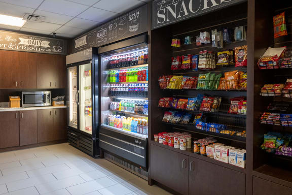 a refrigerator freezer sitting inside of a store at Sky on Main in Kansas City, MO