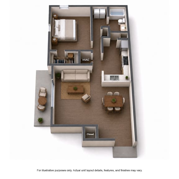 1 bedroom, 1 bathroom apartment for rent at Fords Pointe in Savannah Georgia