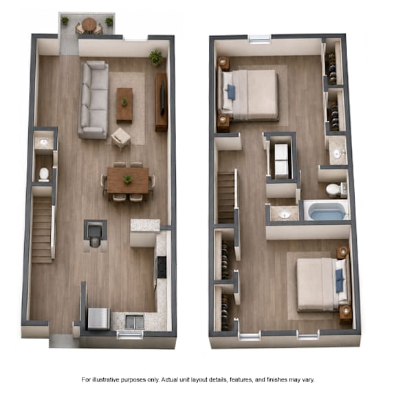 2 bedroom, 1 and a half bathroom townhome for rent in Savannah GA