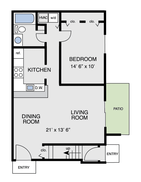 a floor plan of a small house with a bedroom and a living room