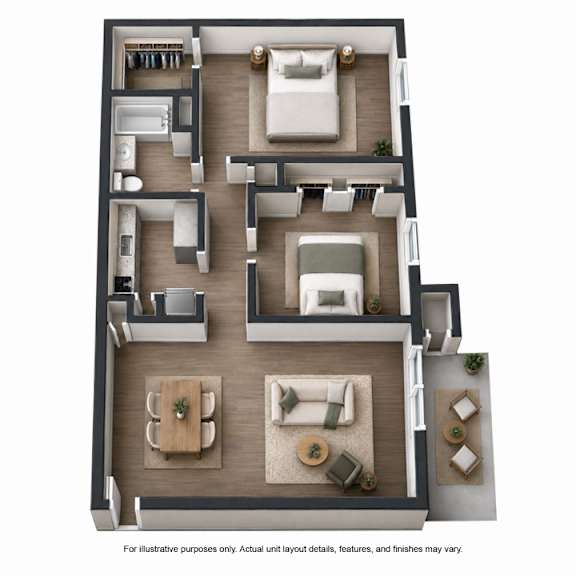 2 Bedroom, 1 Bathroom Apartment for rent at The Palms in Virginia Beach