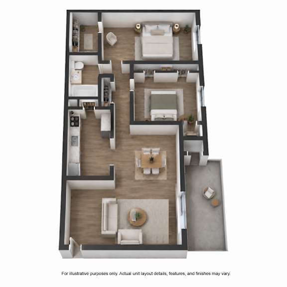 2 Bedroom 1 bathroom apartment at The Palms in Malibu neighborhood of Virginia Beach