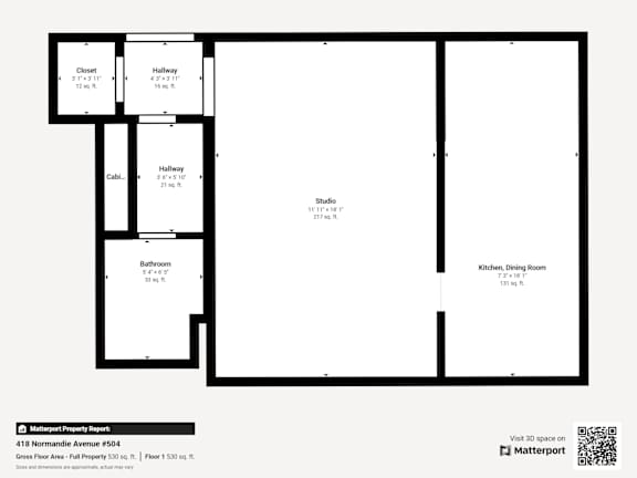 A floor plan of a property with a kitchen, dining room, two bathrooms, two hallways, and a cellar.