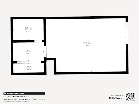 a floor plan of a 1 bedroom unit with roommates